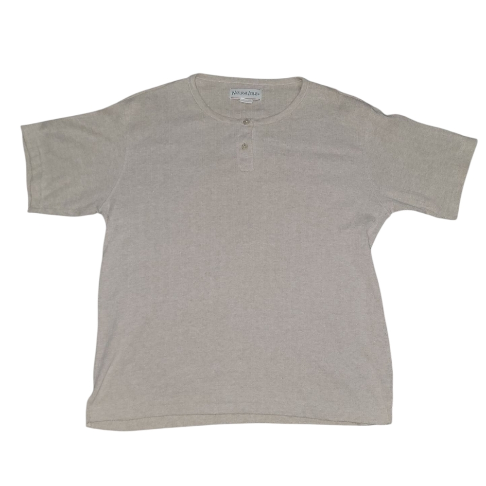Natural Issue Beige short sleeve vintage top size medium